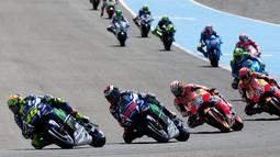 Suasana balapan MotoGP Jerez di Sirkuit Jerez, Spanyol, Minggu (24/4/2016). (AFP/Jorge Guerrero)