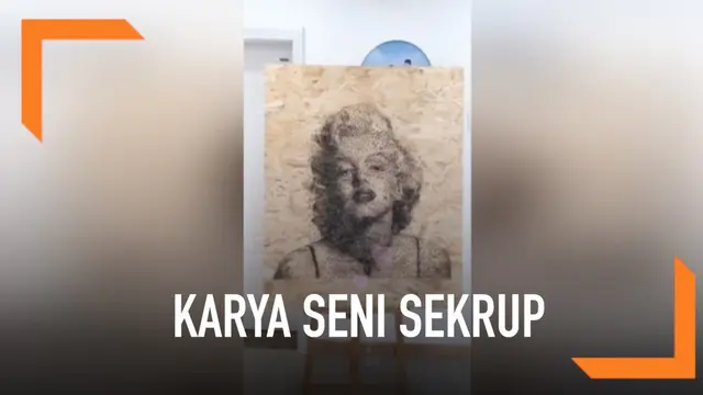 Seorang seniman asal China membuat karya yang menakjubkan. Ia mengebor 9570 sekrup ke papan hingga menghasilkan potret 3 dimensi Marilyn Monroe.