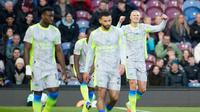 Selebrasi Erling Haaland dalam laga Burnley vs Manchester City di Liga Inggris 2025/2026, Kamis (23/4/2026). (AP Photo/Dave Thompson)