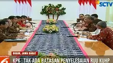 Dalam pertemuan yang berlangsung selama hampir satu jam itu, terungkap jika RUU KUHP tidak memiliki batas akhir penyelesaian.