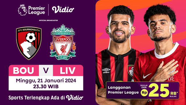 Bournemouth vs Liverpool, 21 Januari 2024