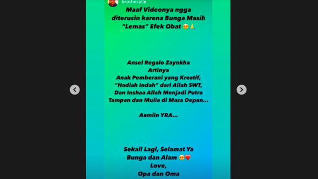 Selamat, Syamsir Alam dan Bunga Jelitha Dikaruniai Anak Kedua. (Foto: Instagram @syamsir11alam)