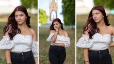 Foto kombinasi Gemma Galgani Cassandra Sheryl Lee atau dikenal Cassandra Lee saat berpose di sebuah taman di London, Inggris. (Instagram/cassandrasle)
