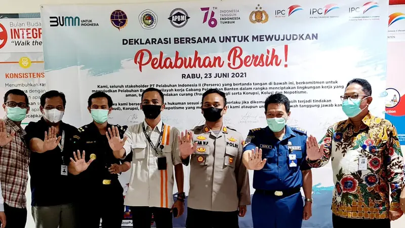 Pelindo II Dan KSKP Deklarasi Pelabuhan Bersih Pungli (Rabu, 23/06/2021). (Dokumentasi KSKP Banten).