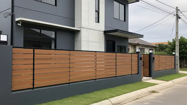 Gambar Fasad Rumah Minimalis dengan Pagar Horizontal