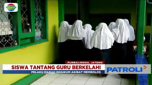 Seorang siswa SMP Madrasah Tsanawiyah Maarif NU 10 Krenceng, Kejobong, Purbalingga, Jawa Tengah, menantang gurunya berkelahi.