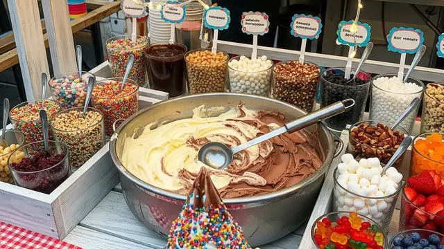 Es Krim DIY dengan Beragam Topping (Image by Gemini AI)