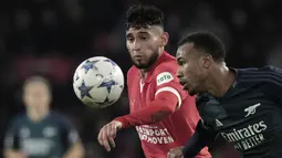 Laga pamungkas penyisihan grup B antara PSV Eindhoven vs Arsenal berakhir dengan skor 1-1. (AP Photo/Patrick Post)