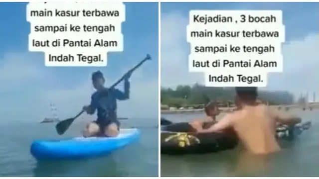 Viral Tiga Bocah Terbawa Arus ke Tengah Laut saat di Atas Kasur, Ini Faktanya