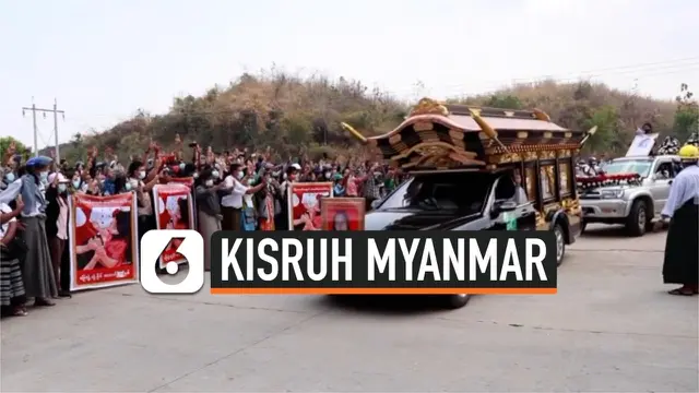 VIDEO: Ribuan Orang Iringi Pemakaman Korban Tewas Demo Myanmar