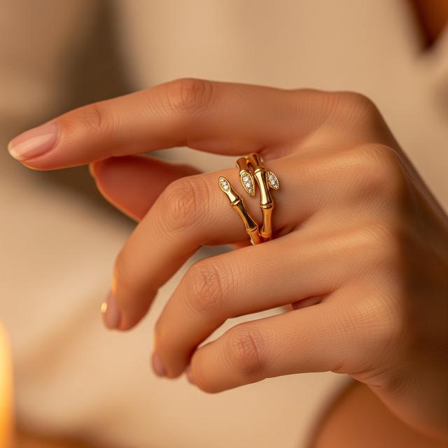 Inspirasi Cincin Emas Model Bambu (Image by Gemini AI)