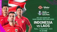 siaran langsung  Kualifikasi AFC U-23 Asian Cup 2026 timnas Indonesia vs Laos eksklusif di Vidio. (dok. vidio.com)