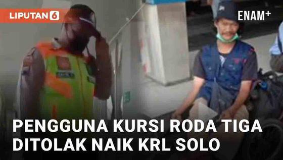 VIDEO: Viral Pengguna Kursi Roda Tiga Ditolak Naik KRL Solo