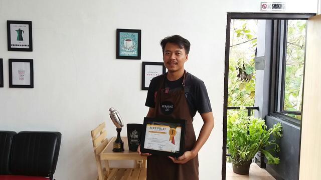 Kopi Arabika Kalibening, Banjarnegara memenangkan Festival Kopi Nusantara 2017 di Bondowoso. (Foto: Liputan6.com/Galih Febianto/Muhamad Ridlo)