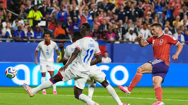 John McGinn mencetak gol di laga Haiti vs Skotlandia di laga matchday 1 Grup C Piala Dunia 2026 di Boston Stadium, Foxborough, Massachusetts, Minggu (14/6/2026) pagi WIB.