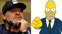 Diego Maradona dan Homer Simpsons (101 Great Goals)