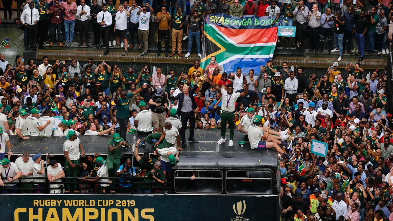 Semarak Parade Kemenangan Timnas Rugby Afrika Selatan