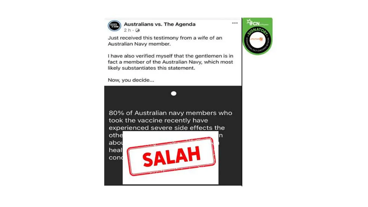 Cek Fakta efek samping vaksin covid-19 pada anggota AL Australia