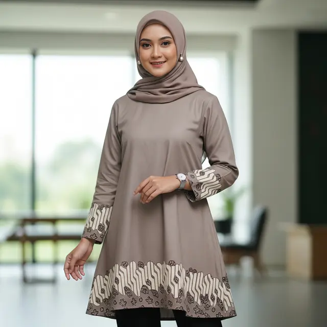 Model Blus Muslimah 2026 yang Anggun dan Nyaman untuk Kerja (Image by Gemini AI)