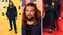 Foto kombinasi aktor Jason Momoa saat menghadiri pemutaran perdana musim ketiga film "See," di DGA Theater di Los Angeles (23/8/2022). (Jordan Strauss/Invision/AP)