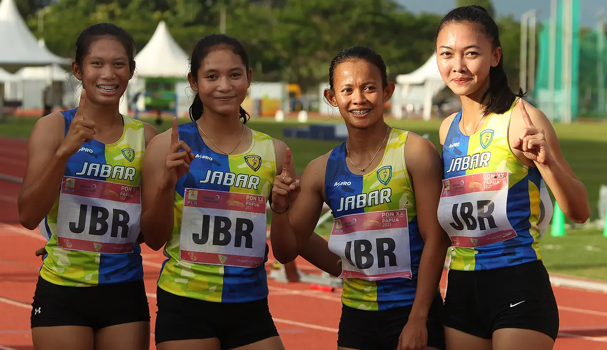 Kontingen Jawa Barat masih menempati posisi teratas dalam perolehan medali di cabor atletik dengan mengumpulkan total 7 medali emas dan 3 medali perak. (PB PON XX Papua/Ady Sesotya)