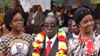 Ribuan orang disuguhi pesta mewah di Victoria Falls, Zimbabwe dalam rangka ulang tahun ke-91 Presiden Robert Mugabe. (ABC News)
