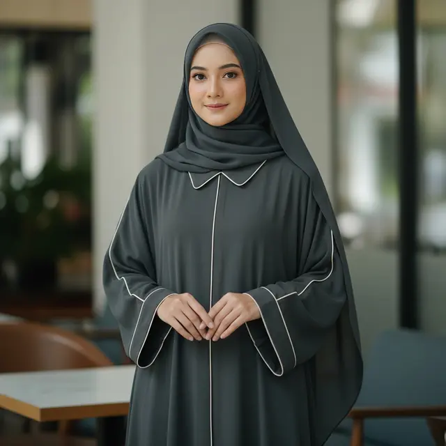 9 Inspirasi Model Abaya Gamis Polos Tapi Tetap Anggun, Elegan dan Berkelas
