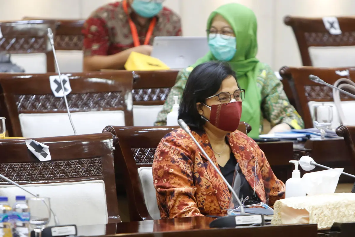 Sri Mulyani Rapat dengan Komisi XI DPR Bahas Pagu Indikatif Kemenkeu