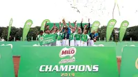 SDN Bandung Rejosari 1 Malang menjadi juara MILO Football Championship 2019 Surabaya. (Dok MILO)