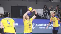 Tim Bandung BJB Tandamata ketika menghadapi Jakarta Pertamina Enduro dalam lanjutan PLN Mobile Proliga 2025 di GOR Terpadu A. Yani, Pontianak, Sabtu (15/2/2025). (Dok. PBVSI)