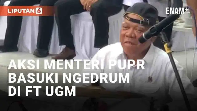 Menteri Pekerjaan Umum dan Perumahan Rakyat (PUPR) Basuki Hadimuljono kembali mencuri perhatian. Ia kembali tampil sebagai drummer di hadapan mahasiswa baru. Terjadi saat menjadi pembicara di PPSMB Fakultas Teknik UGM, Yogyakarta (3/8/2023).