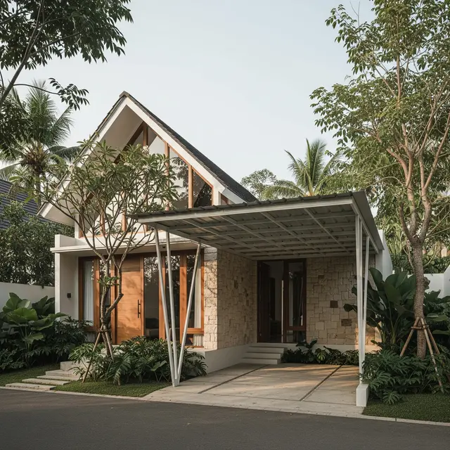 9 Model Rumah Atap Pelana Minimalis dengan Carport Baja Ringan, Makin Diminati