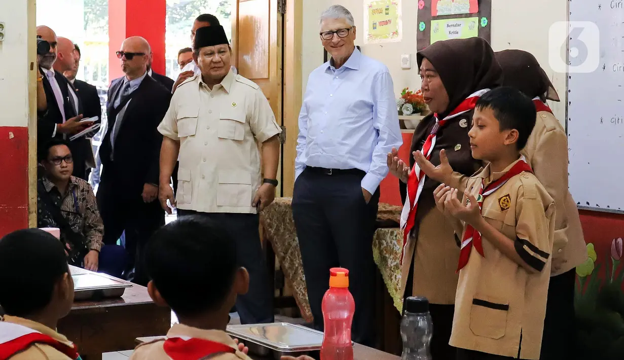 Peninjauan program MBG oleh Bill Gates menandai dukungan internasional terhadap program prioritas pemerintah dalam meningkatkan kualitas gizi anak-anak Indonesia. (Liputan6.com/Herman Zakharia)