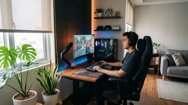 12 Cara Buat Desain Area Gaming yang Nyaman dan Kekinian, Cocok untuk Kamar Sempit