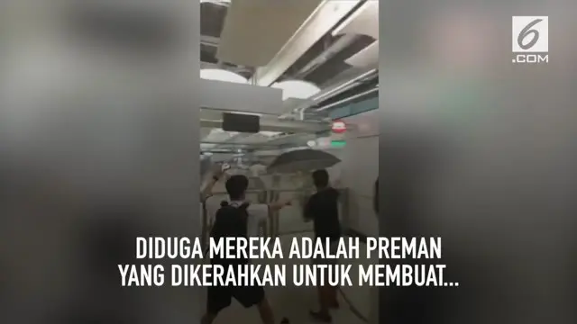 VIDEO: Kelompok Diduga Preman Hong Kong Serang Demonstran
