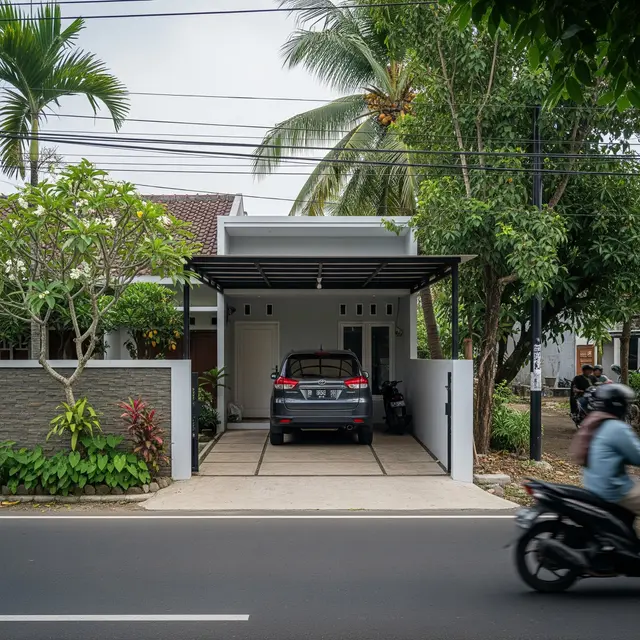 9 Model Carport Rumah Kecil Dekat Jalan Raya, Optimalisasi Lahan Terbatas