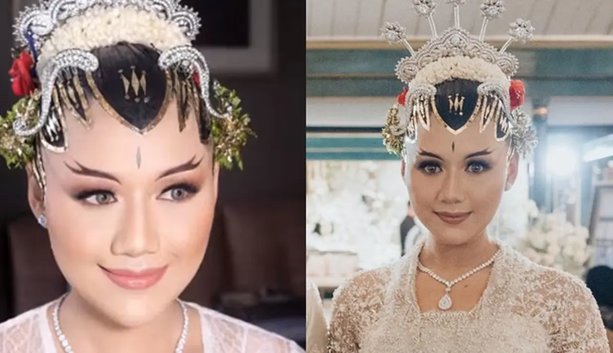 Detail paes hingga alis karya Bennu Sorumba saat acara akad nikah Erina Gudono ini bikin kagum hingga diapresiasi sederet rekan artis. Menurut budayawan Retno Widyanti, alis tanduk rusa yang menghiasi wajah Erina disimbolkan sebagai makhluk yang indah, cerdik, cerdas, dan anggun. (Liputan6.com/IG/@bennusorumba/@morden.co)