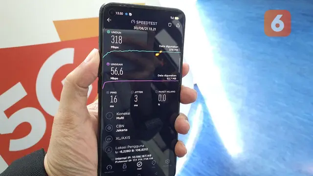 mencoba internet 5G XL Axiata