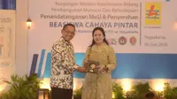 Menko Puan memberikan apresiasi kepada PLN, yang memberikan beasiswa kepada 200 mahasiswa di Yogyakarta.
