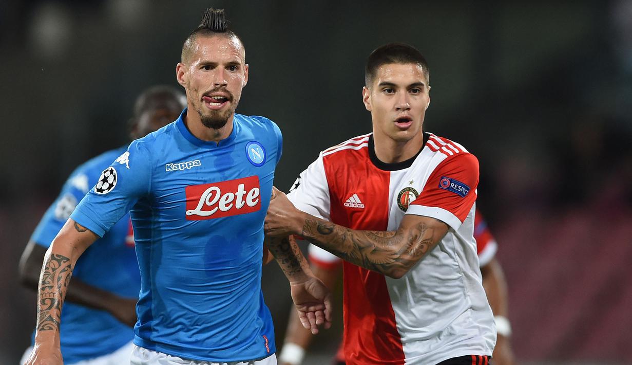 Sebelumnya, Pemuda 25 tahun tersebut pernah merasakan kompetisi Liga Champions pada musim 2017/2018 saat berseragam Feyenoord. (AFP/Filippo Monteforte)