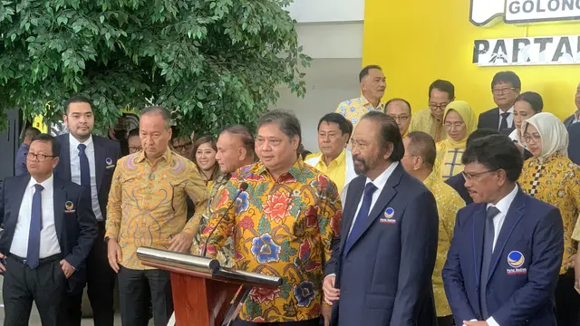 Ketum NasDem Surya Paloh Bertemu Ketum Golkar Airlangga Hartarto di Markas DPP Partai Golkar