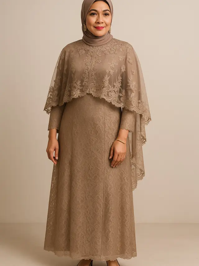 Model Gamis Brokat untuk Usia 40-an (Foto: ChatGPT)
