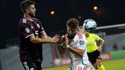 Gol kemenangan Wales dicetak oleh Aaron Ramsey pada menit ke-29 lewat titik penalti dan David Brooks pada menit ke-90+6. (AP Photo/Roman Koksarov)