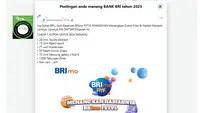 Penelusuran klaim link pendaftaran kupon pembagian hadiah BRImo FSTVL Ramadan.