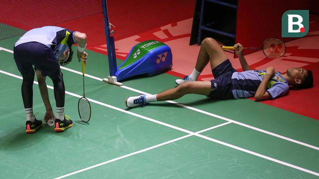 Fajar Alfian/Muhammad Rian Ardianto di perempatfinal Indonesia Masters 2023.