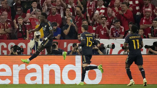 Foto: Diwarnai Dua Gol Penalti, Real Madrid Tahan Imbang Bayern Munchen pada Leg Pertama Semifinal Liga Champions 2023/2024