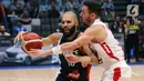 Pemain timnas basket Perancis, Evan Fournier saat melawan Lebanon pada penyisihan Grup H FIBA World Cup 2023 di Indonesia Arena, Gelora Bung Karno, Jakarta, Selasa (29/8/2023). (Liputan6.com/Helmi Fithriansyah)