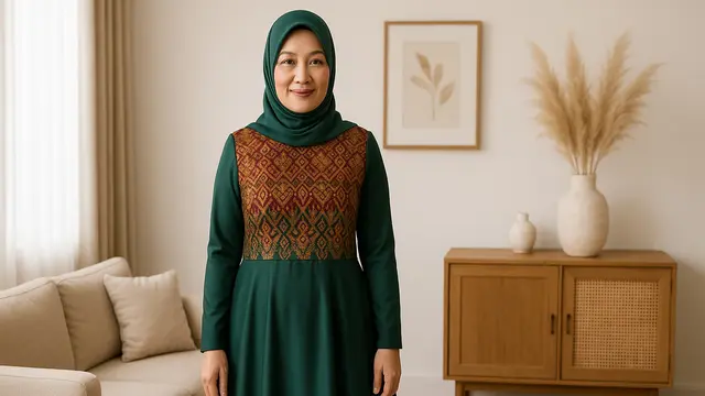 Rekomendasi Gamis Brokat di Dada untuk Ibu-Ibu Usia 40 Tahun, Elegan dan Sopan untuk Berbagai Acara