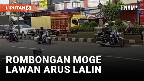 VIDEO: Duh! Rombongan Moge Lawan Arus Lalu Lintas di Batang