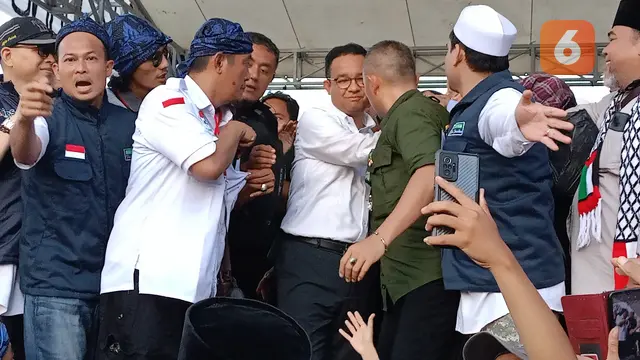Anies Baswedan, Capres 01, di Serang, Banten. (Selasa, 30/01/2024). (Yandhi Deslatama/Liputan6.com).
